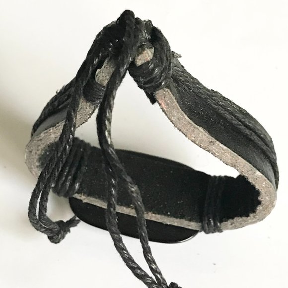 Jeremiah 29:11 Bible Verse Message Bracelet Mens Womens Black Leather Rope - Picture 8 of 11